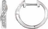 14K White Gold .05 CTW Natural Diamond 14.8 mm Hoop Earrings  