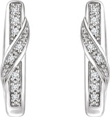 14K White .05 CTW Natural Diamond 14.8 mm Hoop Earrings