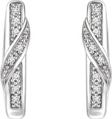 14K White Gold .05 CTW Natural Diamond 14.8 mm Hoop Earrings  