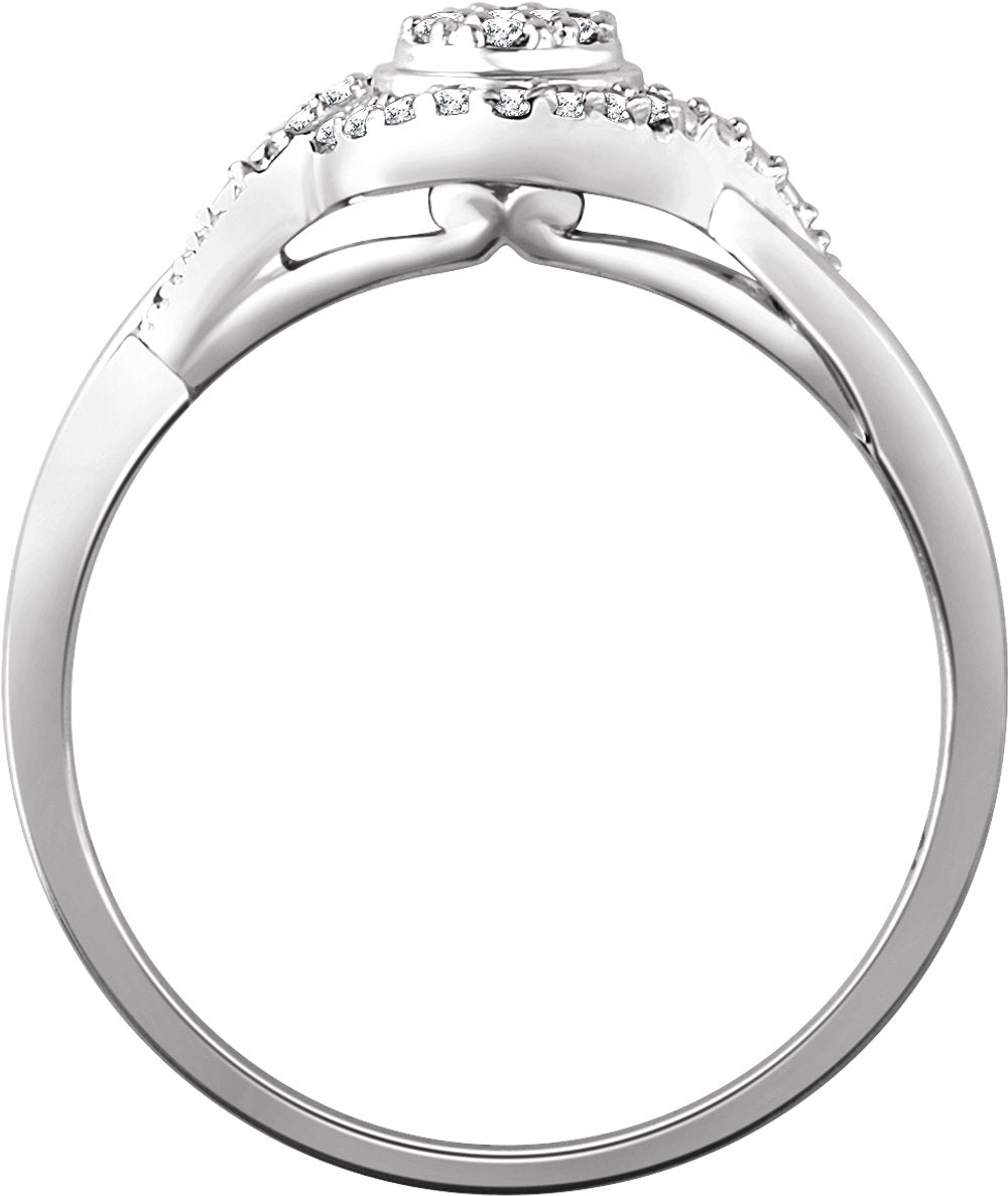 10K White 1/10 CTW Natural Diamond Promise Ring