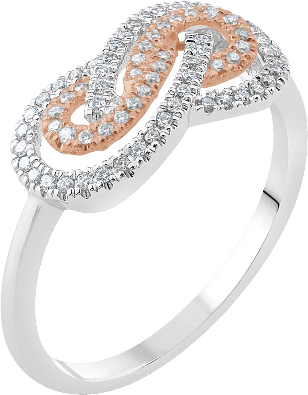 14K White/Rose 1/5 CTW Natural Diamond Infinity-Inspired Ring 