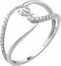 14K White Gold 1/8 CTW Natural Diamond Negative Space Ring 