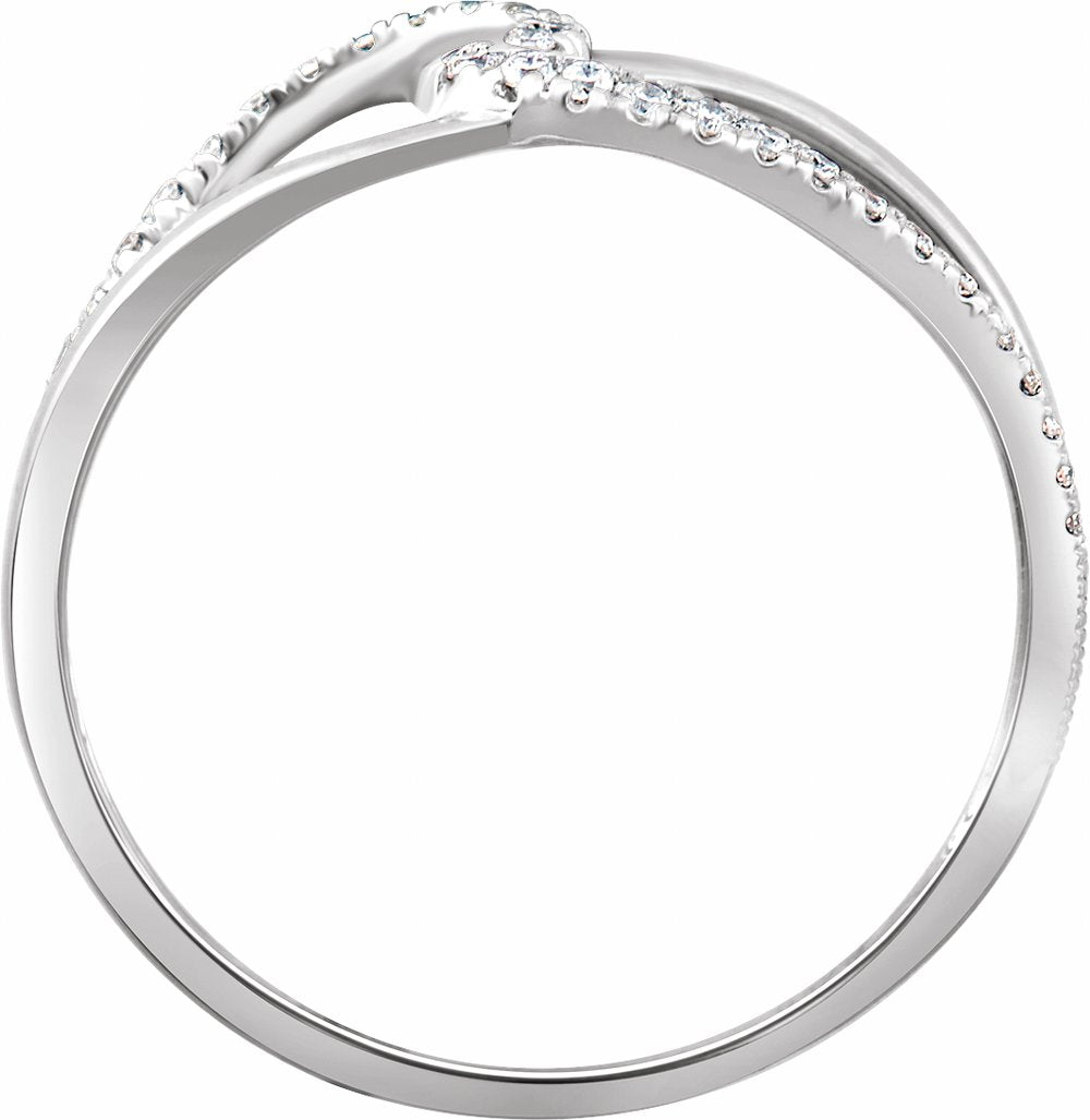 14K White Gold 1/8 CTW Natural Diamond Negative Space Ring 
