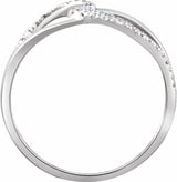 14K White Gold 1/8 CTW Natural Diamond Negative Space Ring 