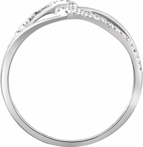 14K White Gold 1/8 CTW Natural Diamond Negative Space Ring 