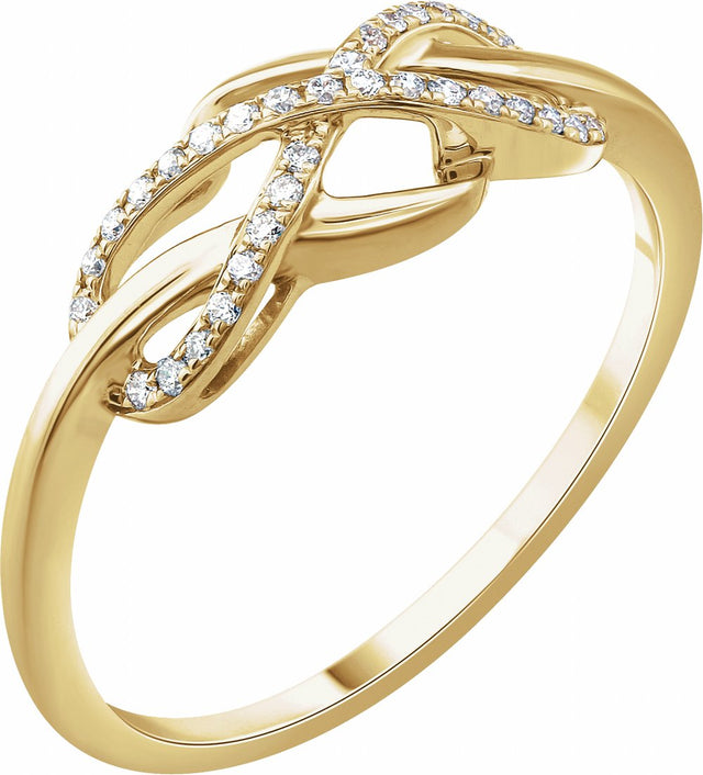 14K Yellow 1/10 CTW Natural Diamond Infinity-Inspired Ring