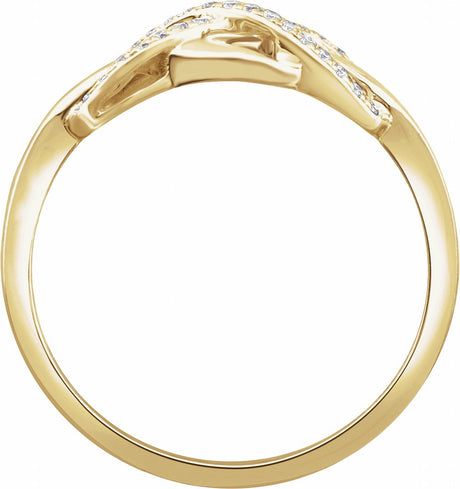 14K Yellow 1/10 CTW Natural Diamond Infinity-Inspired Ring