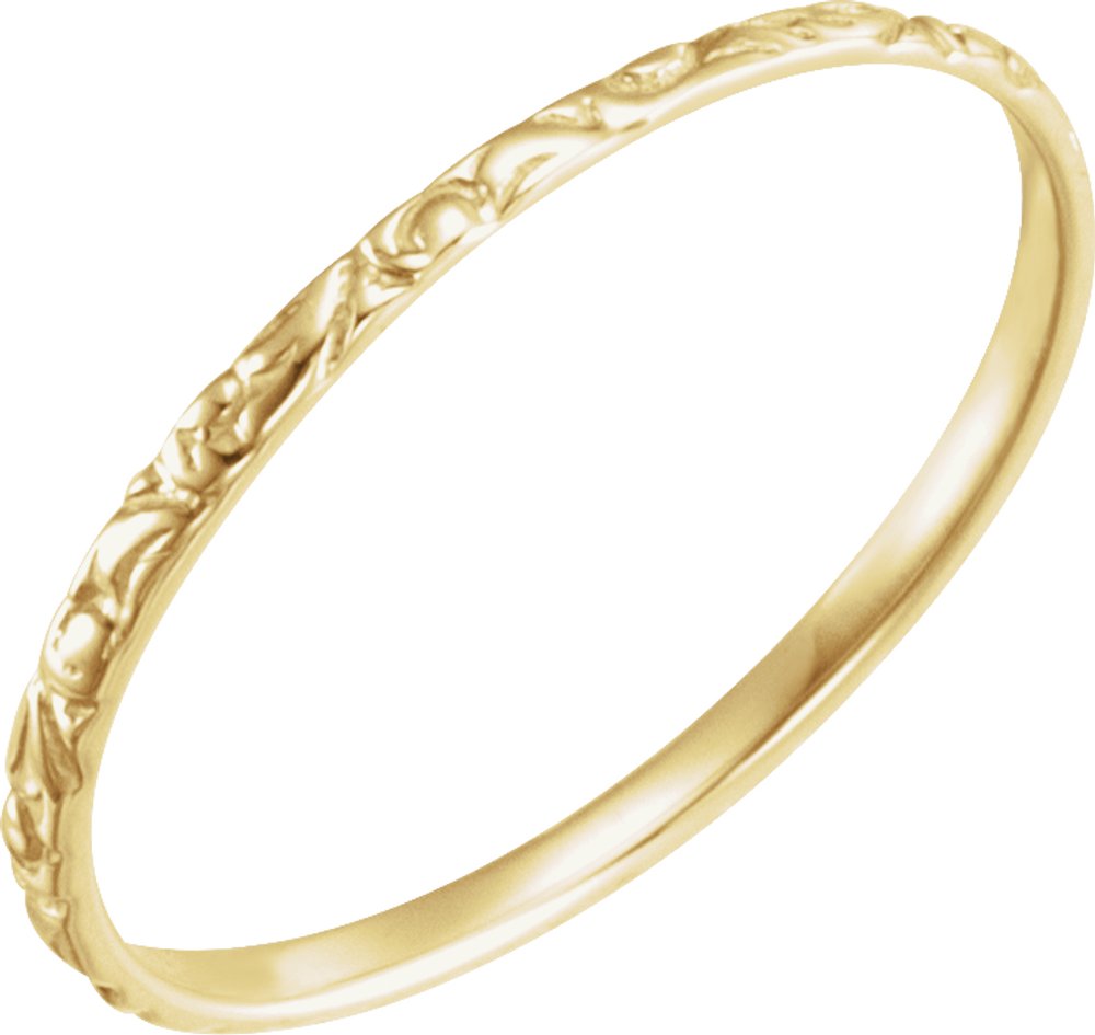 14K Yellow Etched Ring