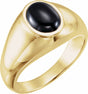 14K Yellow Natural Black Onyx Bezel-Set Ring