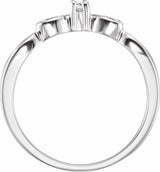 14K White Gold .03 CT Youth Natural Diamond Heart Ring