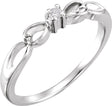 14K White .03 CT Youth Natural Diamond Heart Ring