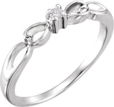 14K White Gold .03 CT Youth Natural Diamond Heart Ring