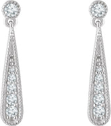 14K White Gold 1/6 CTW Natural Diamond Teardrop Earrings