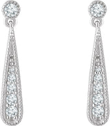 14K White 1/6 CTW Natural Diamond Teardrop Earrings