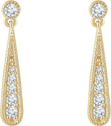 14K Yellow 1/6 CTW Natural Diamond Teardrop Earrings