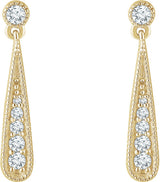 14K Yellow Gold 1/6 CTW Natural Diamond Teardrop Earrings
