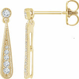 14K Yellow Gold 1/6 CTW Natural Diamond Teardrop Earrings