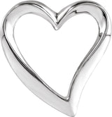 Sterling Silver Heart Slide Pendant