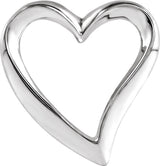 14K White Gold Heart Slide Pendant