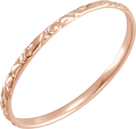 14K Rose Etched Ring