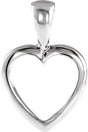 14K White Gold 15x10 mm Open Heart Pendant