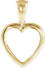 14K Yellow Gold 15x10 mm Open Heart Pendant