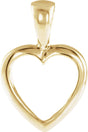 14K Yellow Gold 15x10 mm Open Heart Pendant