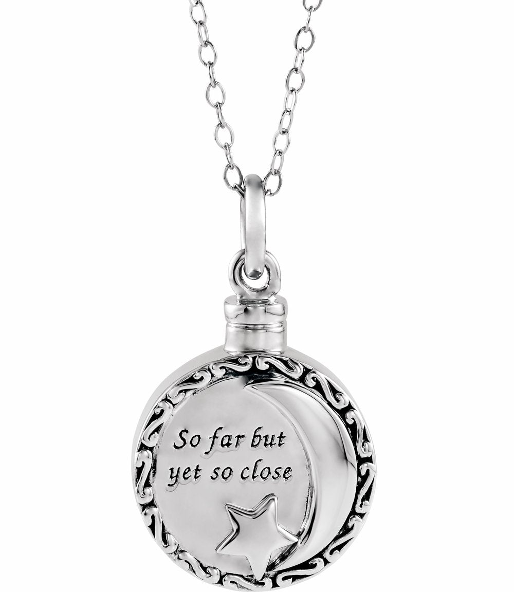 Sterling Silver So Far But Yet So Close Ash Holder 18" Necklace    