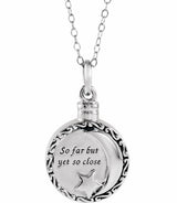 Sterling Silver So Far But Yet So Close Ash Holder 18" Necklace    