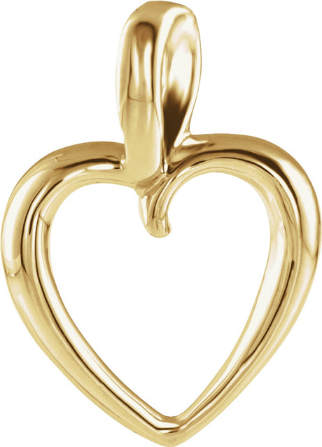 14K Yellow Gold 20.7x15 mm Heart Pendant