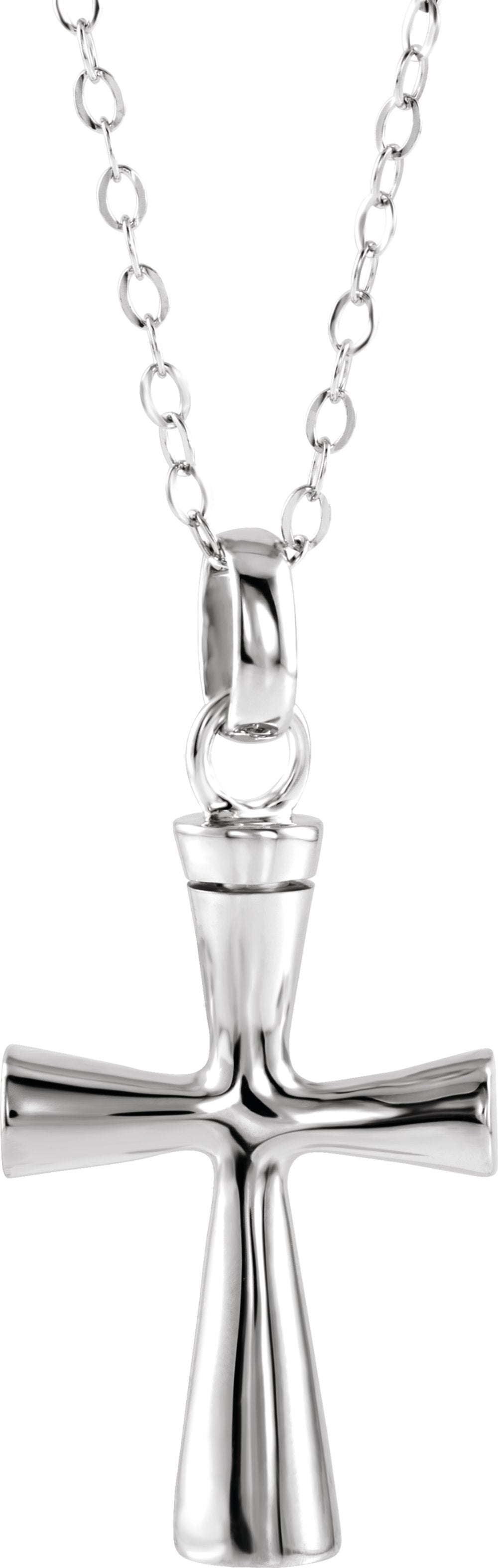 10K White Gold Cross Ash Holder Pendant
