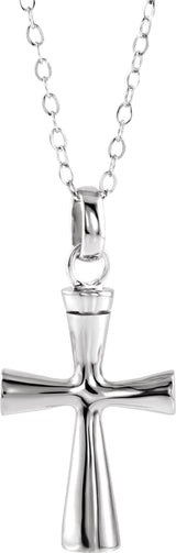 10K White Gold Cross Ash Holder Pendant