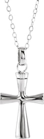 10K White Gold Cross Ash Holder Pendant