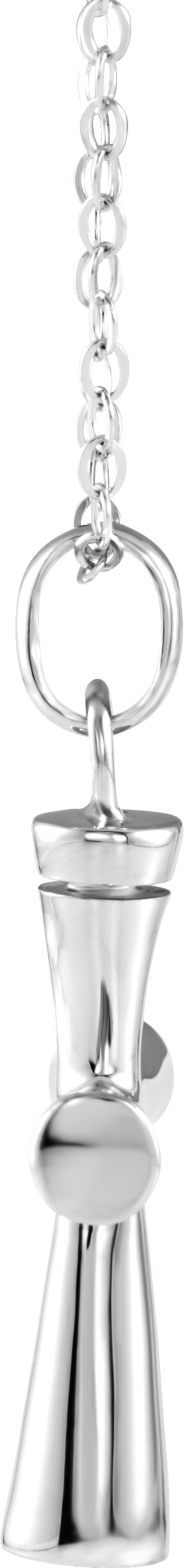 Sterling Silver Cross Ash Holder 18" Necklace  