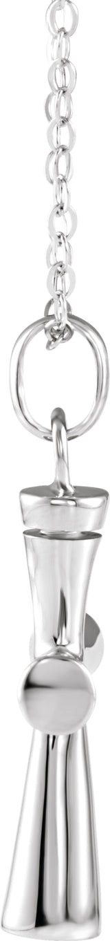 10K White Gold Cross Ash Holder Pendant