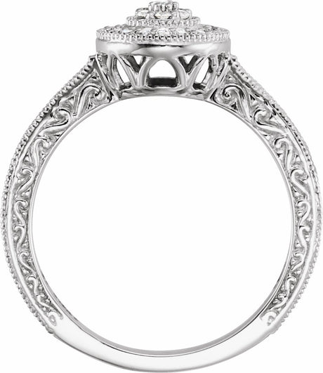 10K White 1/6 CTW Natural Diamond Promise Ring