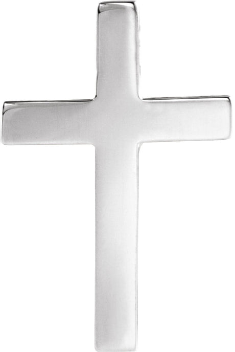 14K White Cross Lapel Pin