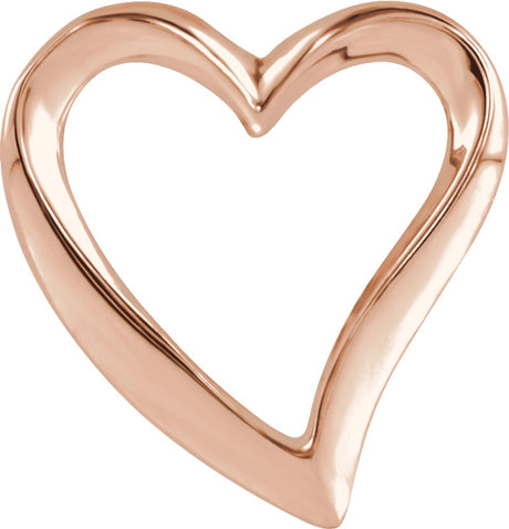 14K Rose Heart Slide Pendant