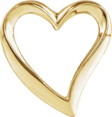 14K Yellow Gold Heart Slide Pendant