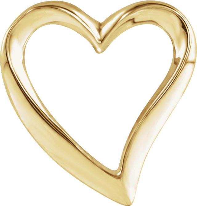 14K Yellow Gold Heart Slide Pendant