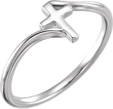 Sterling Silver Cross Bypass Ring  