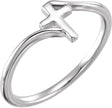 14K White Cross Bypass Ring  