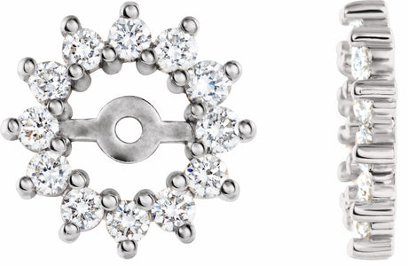 14K White Gold 3/8 CTW Diamond Earring Jackets with 4.2mm ID 