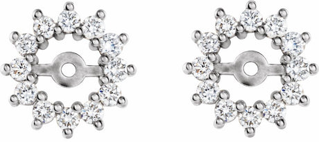 14K White Gold 3/8 CTW Diamond Earring Jackets with 4.2mm ID 