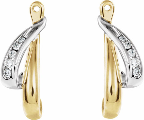 14K Yellow/White Gold 1/6 CTW Natural Diamond Earring Jackets 