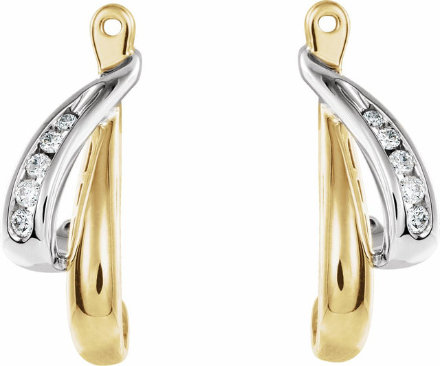 14K Yellow/White Gold 1/6 CTW Natural Diamond Earring Jackets 