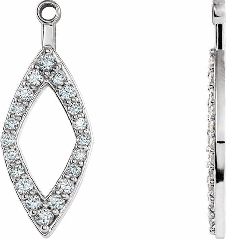 14K White Gold 1/4 CTW Natural Diamond Earring Jackets