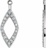 14K White Gold 1/4 CTW Natural Diamond Earring Jackets
