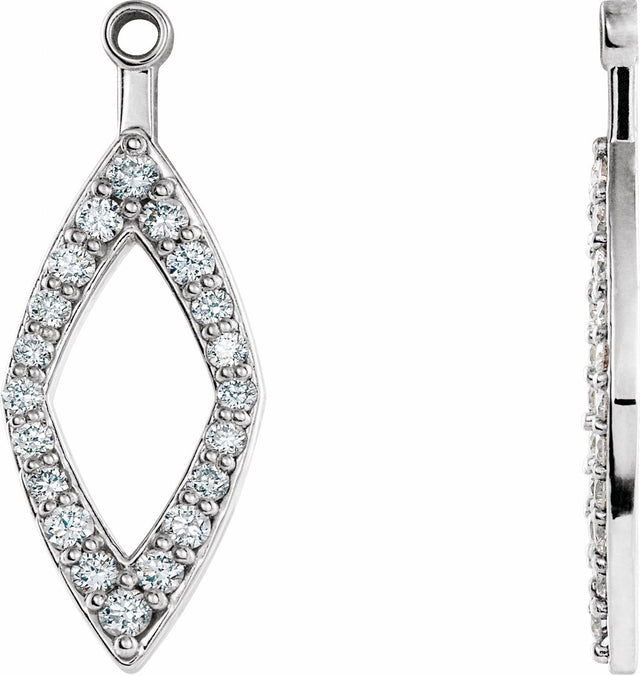14K White Gold 1/4 CTW Natural Diamond Earring Jackets