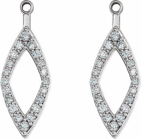 14K White Gold 1/4 CTW Natural Diamond Earring Jackets